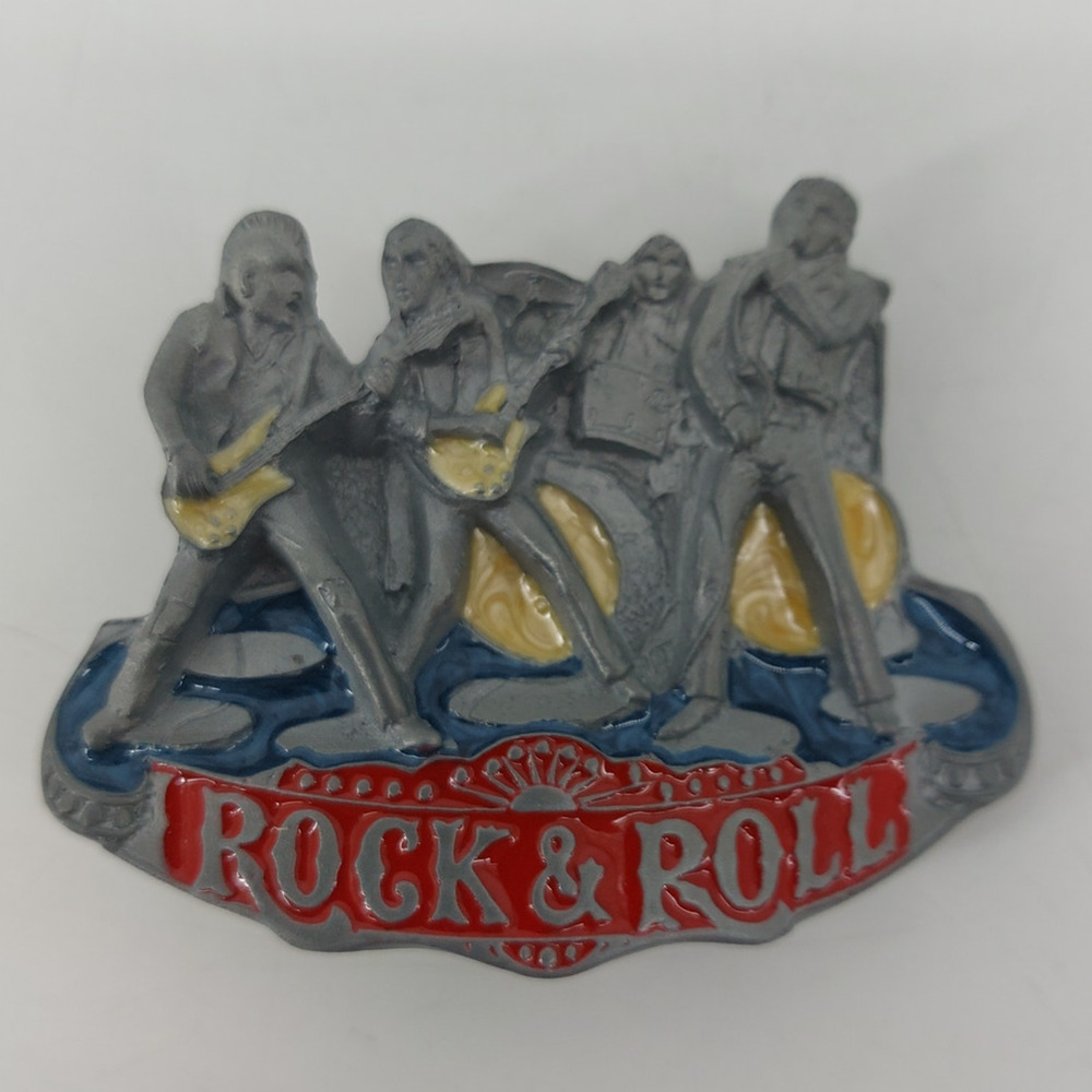 Rock & Roll Rockabily Band Belt Buckle Classic Oldies 50s Music 1982